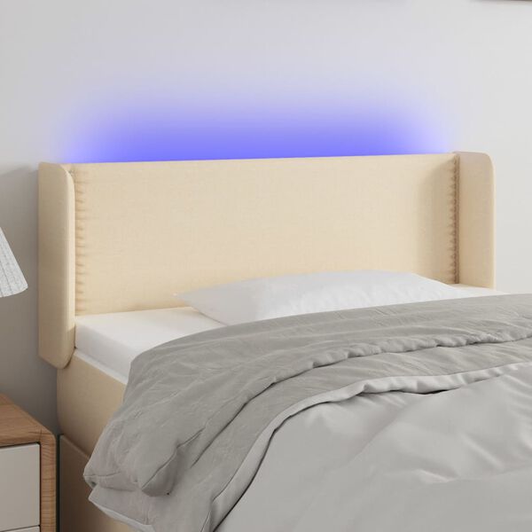 vidaXL LED Kopfteil Creme 103x16x78/88 cm Stoff