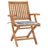 vidaXL Klappbare Gartenst&uuml;hle mit Kissen 4 Stk. Massivholz Teak
