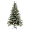 vidaXL Weihnachtsbaum mit Zapfen Gr&uuml;n und Wei&szlig; 195 cm PVC & PE