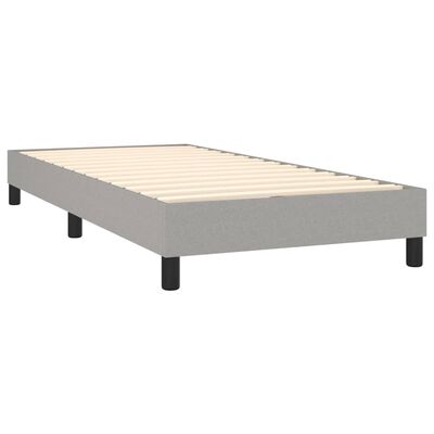 vidaXL Boxspringbett mit Matratze Hellgrau 100x200 cm Stoff