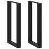 vidaXL Bartischbeine U-Form 2 Stk. Schwarz 40x(90-91) cm Stahl