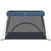 vidaXL Baby-Laufstall mit Matratze Marineblau Leinenstoff
