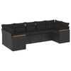 vidaXL 7-tlg. Garten-Sofagarnitur mit Kissen Schwarz Poly Rattan