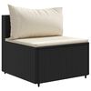 vidaXL 4-tlg. Garten-Lounge-Set mit Kissen Schwarz Poly Rattan