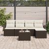vidaXL Gartensofa-set mit Kissen mit Speicher 6 pcs Braun Poly-Rattan