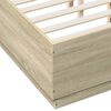 vidaXL Bettgestell Sonoma-Eiche 140x190 cm Holzwerkstoff