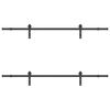 vidaXL Schiebet&uuml;rbeschlag-Set 213,5 cm Stahl Schwarz