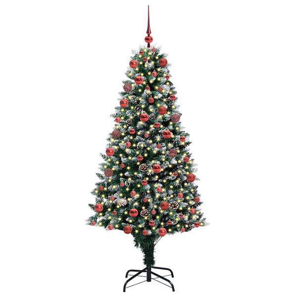 vidaXL Künstlicher Weihnachtsbaum mit 300 LEDs mit Ständer Grün 180 cm