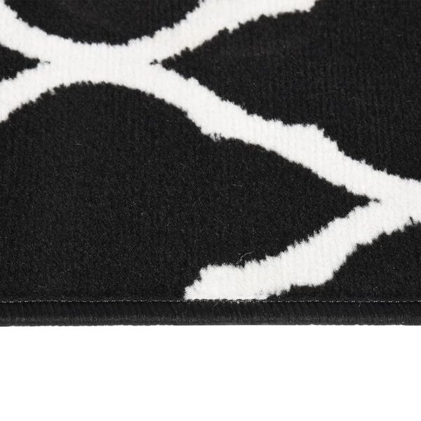 vidaXL Teppichl&auml;ufer BCF Schwarz und Wei&szlig; 60x500 cm