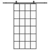 vidaXL Schiebet&uuml;r mit Beschlag Schwarz 102x205 cm ESG-Glas