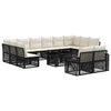 vidaXL Gartensofa-set 13 stk. Schwarz und Cremewei&szlig; Poly-Rattan