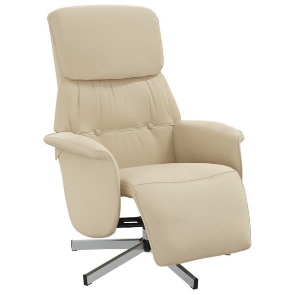 vidaXL Relaxsessel mit Fu&szlig;teil Creme Stoff