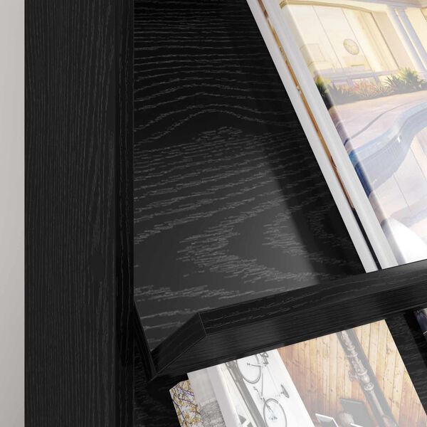 vidaXL Magazinregal mit Regal Schwarz Eichen-Optik 70 x 41 x 156 cm