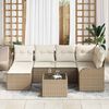 vidaXL Gartensofa-set Beige Poly-Rattan