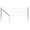 vidaXL Zaun mit Pfosten Grau 0.4 x 50 m Stahl