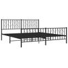 vidaXL Metallbett ohne Matratze mit Fu&szlig;teil Schwarz 180x200 cm