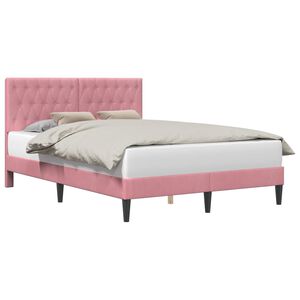 vidaXL Bettrahmen mit Kopfteil Rosa 160 x 200 cm Samt