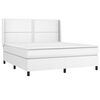vidaXL Boxspringbett mit Matratze Wei&szlig; 180x200 cm Kunstleder