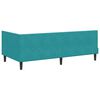 vidaXL Eckbettgestell mit Kopfteil T&uuml;rkis 90 cm x 200 cm Samt