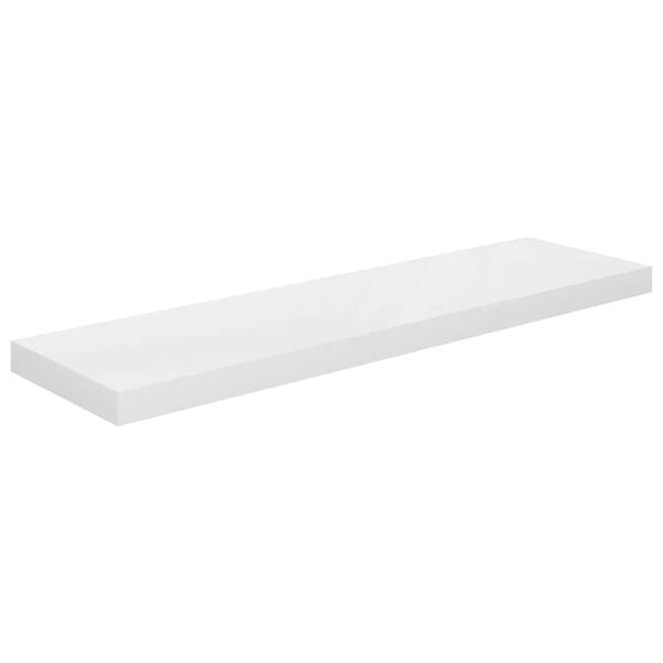 vidaXL Schweberegal Hochglanz-Wei&szlig; 90x23,5x3,8 cm MDF