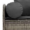 vidaXL Gartensofa mit Kissen 3-Sitzer Grau Poly Rattan
