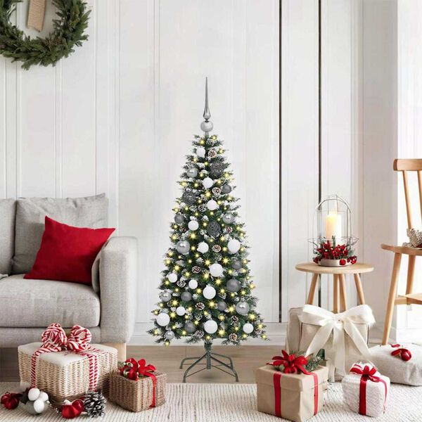 vidaXL K&uuml;nstlicher Weihnachtsbaum mit 150 LEDs mit St&auml;nder Gr&uuml;n 120 cm