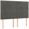 vidaXL LED Kopfteil Dunkelgrau 144x5x118/128 cm Samt