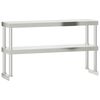 vidaXL Aufsatzboard f&uuml;r K&uuml;chentisch 2 Ablagen 110x30x65 cm Edelstahl
