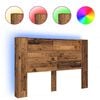 vidaXL Stauraum-Kopfteil mit LED Altholz-Optik 160 cm Holzwerkstoff