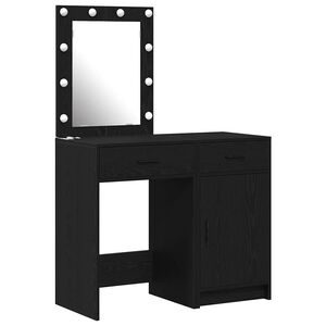 vidaXL Schminktisch 2 stk. Schwarz 50 x 41 x 135 cm Holzwerkstoff