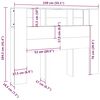 vidaXL Kopfteil mit Ablagen Grau Sonoma 140x18,5x104,5 cm