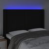 vidaXL LED Kopfteil Schwarz 147x16x118/128 cm Stoff
