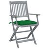 vidaXL Klappbare Gartenst&uuml;hle 4 Stk. mit Kissen Massivholz Akazie