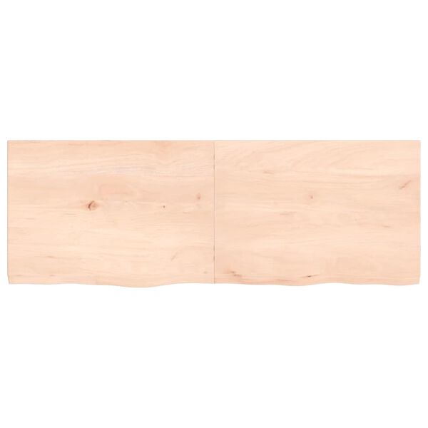 vidaXL Tischplatte 140x50x(2-4) cm Massivholz Eiche Unbehandelt