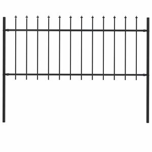 vidaXL Gartenzaun Woerden mit Speerspitze Stahl 181 x 80 cm Schwarz