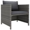 vidaXL 5-tlg. Garten-Lounge-Set mit Kissen Poly Rattan Grau