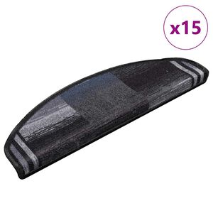 vidaXL Stufenmatten Selbstklebend 15 Stk. Schwarz und Grau 65x21x4 cm