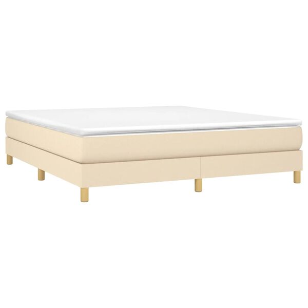 vidaXL Boxspringbettgestell Creme 160x200 cm Stoff