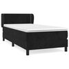 vidaXL Boxspringbett mit Matratze Schwarz 90x200 cm Samt