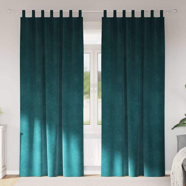 vidaXL Verdunkelungsvorh&auml;nge 2 pcs Dunkelgr&uuml;n 140 x 225 cm Samt