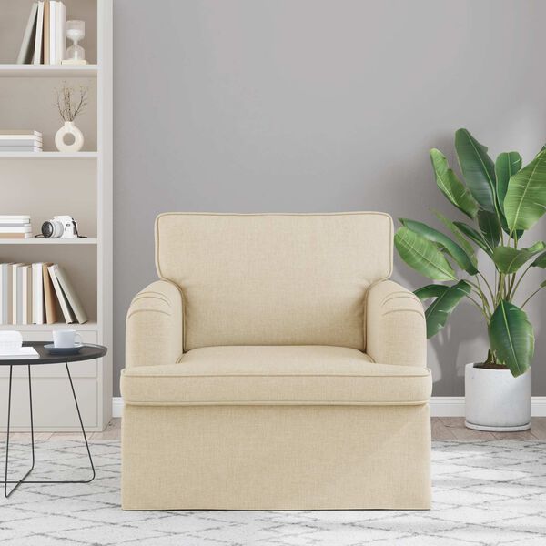 vidaXL Sofa 60cm Creme Metall