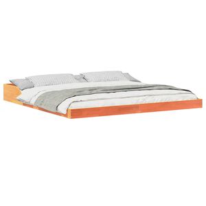 vidaXL Bettrahmen Wachsbraun 200 x 200 cm Massives Kiefernholz