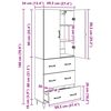 vidaXL Highboard mit Schubladen 2 pcs Altholz Holzwerkstoff