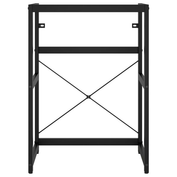 vidaXL Badezimmer-Waschtischgestell mit Waschbecken Schwarz Eisen