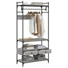 vidaXL Kleiderständer mit Schubladen Grau Sonoma 89x39x184,5 cm