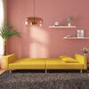 vidaXL Schlafsofa 2-Sitzer mit 2 Kissen Gelb Stoff