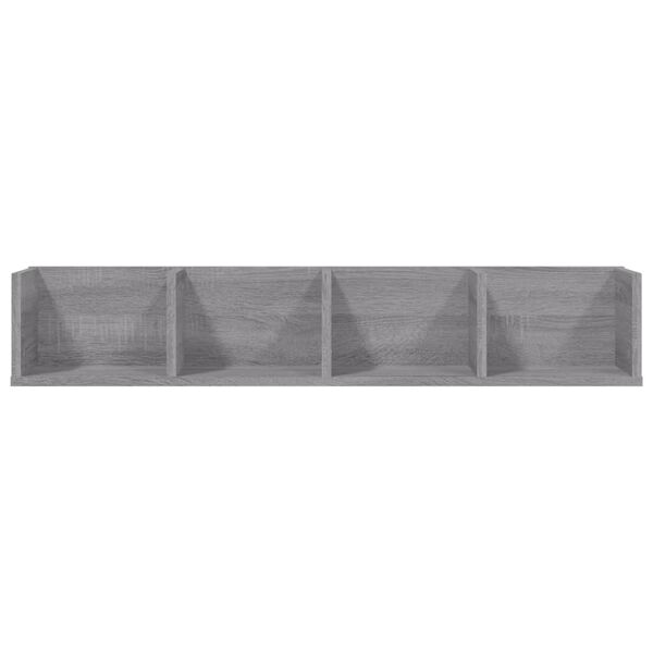 vidaXL CD-Wandregal Grau Sonoma 100x18x18 cm Holzwerkstoff