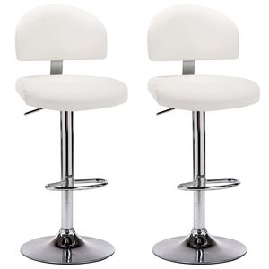 vidaXL Barhocker 2 Stk. Wei&szlig; Kunstleder