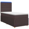 vidaXL LED Boxspringbett mit Matratze Dunkelbraun 90 x 190 cm Stoff