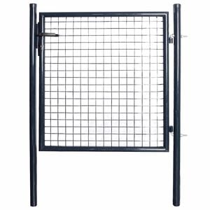 vidaXL Maschen-Gartentor verzinkter Stahl 100 x 100 cm Grau